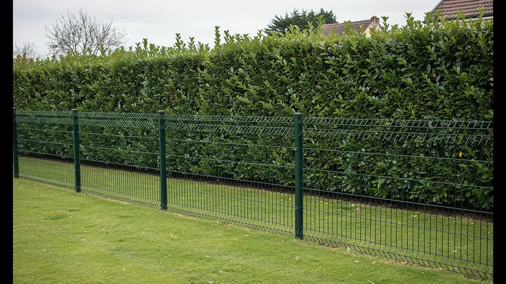 Installation système anti-fugue chat avec filet et retour incliné à 45 degrés sur clôture jardin